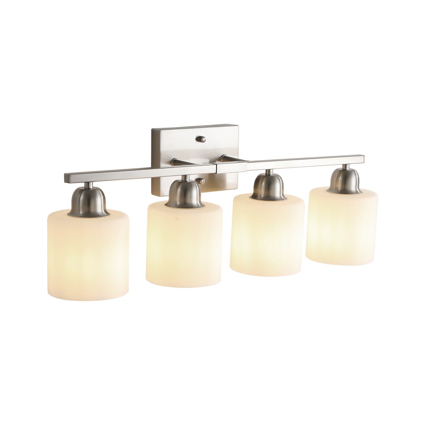 4-Light Brushed Nickel Vanity Wall Light with Frosted Glass - view 8