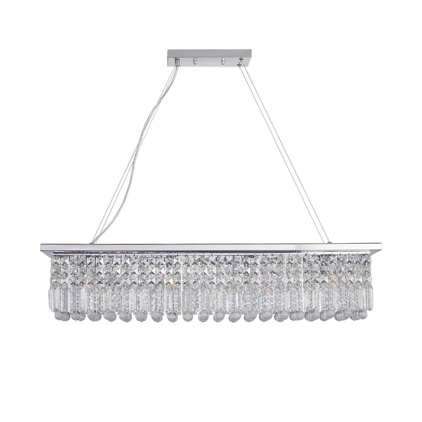 39.4" 8-Light Chrome Raindrop Crystal Chandelier - view 10