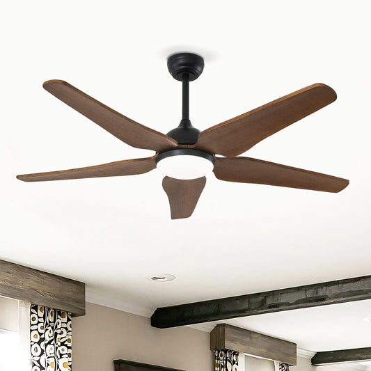 52" Black Brown Reversible Ceiling Fan with Light - view 2