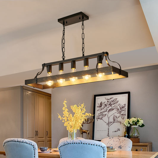 34" Black & Gold Vintage 5-Light Chandelier - view 2