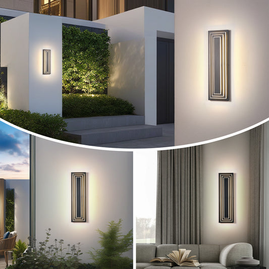 23.6" Black LED Outdoor Wall Light, Set of 2 - view 2