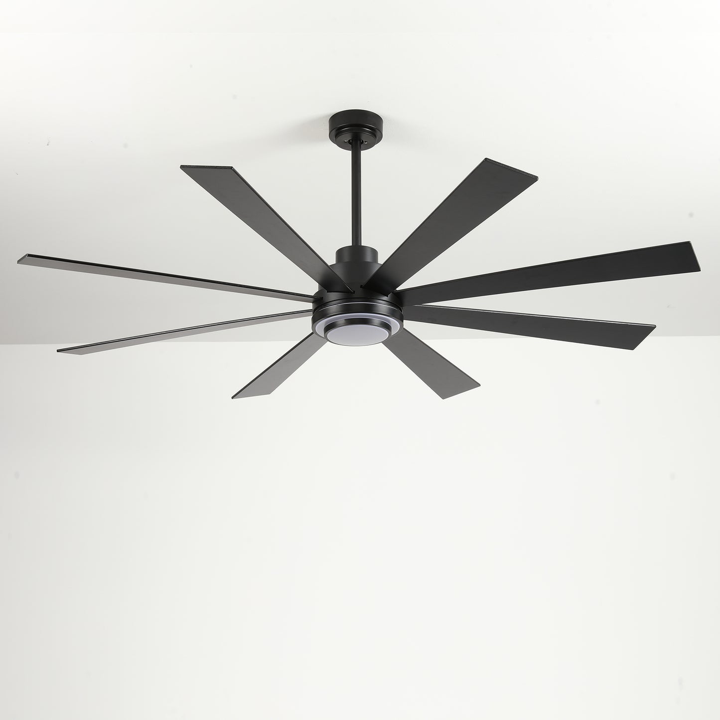 72" Matte Black 8-Blade Ceiling Fan with Dimmable LED - view 23