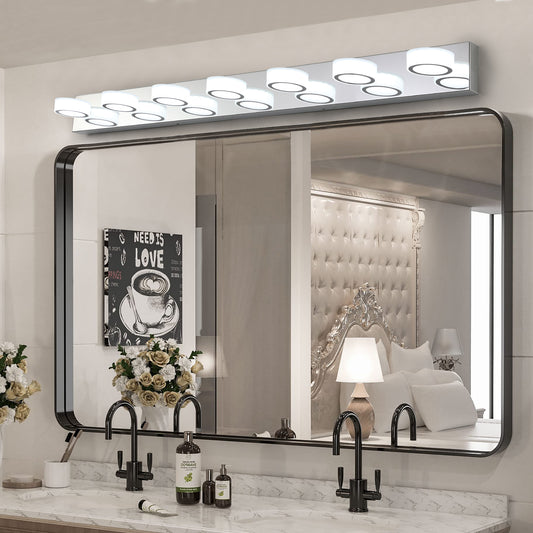 52" 7-Light Chrome Vanity Light with Dimmable LED - view 2