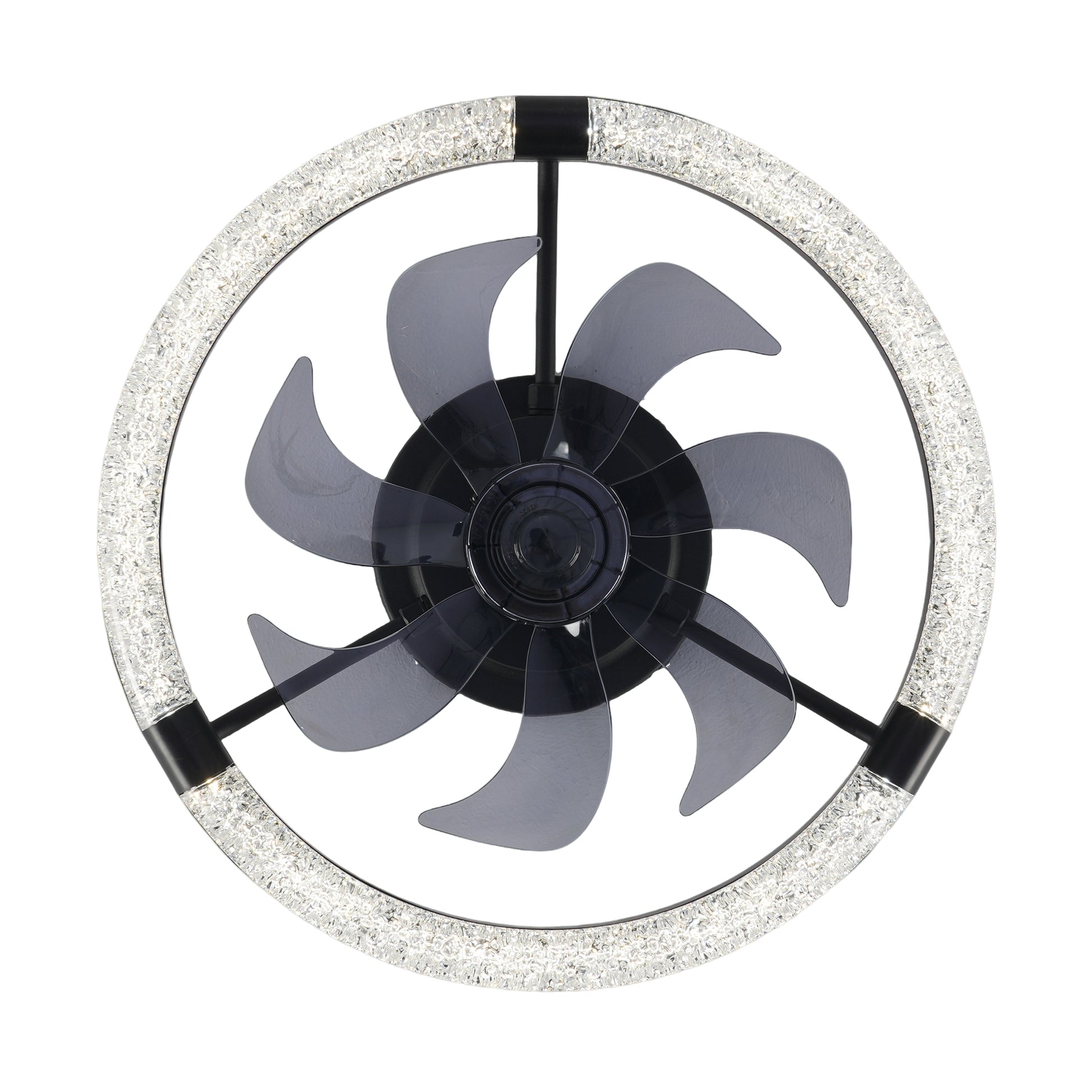 20" Matte Black Flush Mount Ceiling Fan with Dimmable LED - view 22
