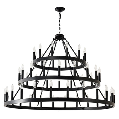 3-Tier Wagon Wheel Farmhouse Chandelier, 54-Light - view 15
