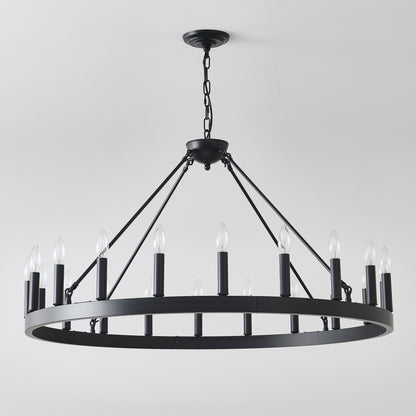39.4" 20-Light Wagon Wheel Farmhouse Chandelier - view 13