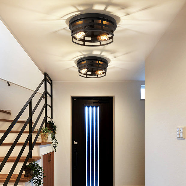 11" 2-Light Black Flush Mount Ceiling Light, Set of 2 - view 2
