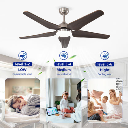 52" Nickel Reversible Ceiling Fan with Light - view 12