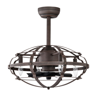 20.63" Rust Red Caged Ceiling Fan with Remote