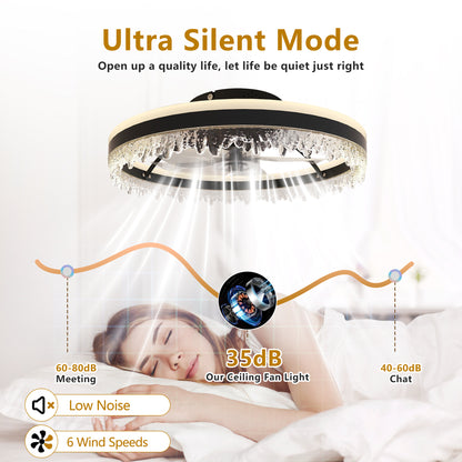 20" Black Smart Ceiling Fan with Light - view 6