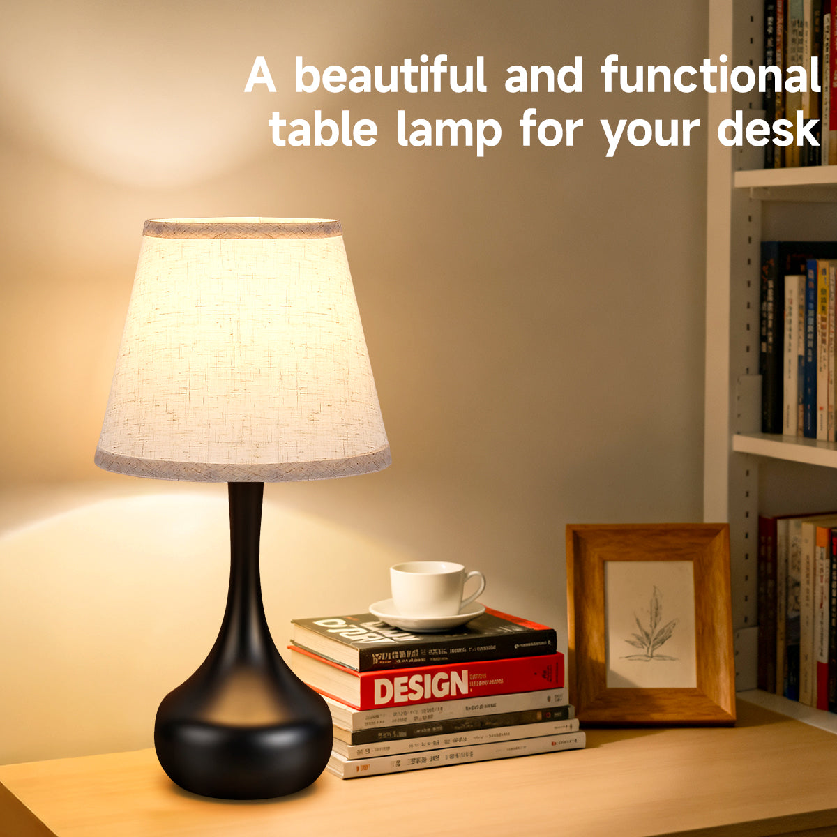 Black Dimmable Bedside Table Lamp, Set of 2 - view 5