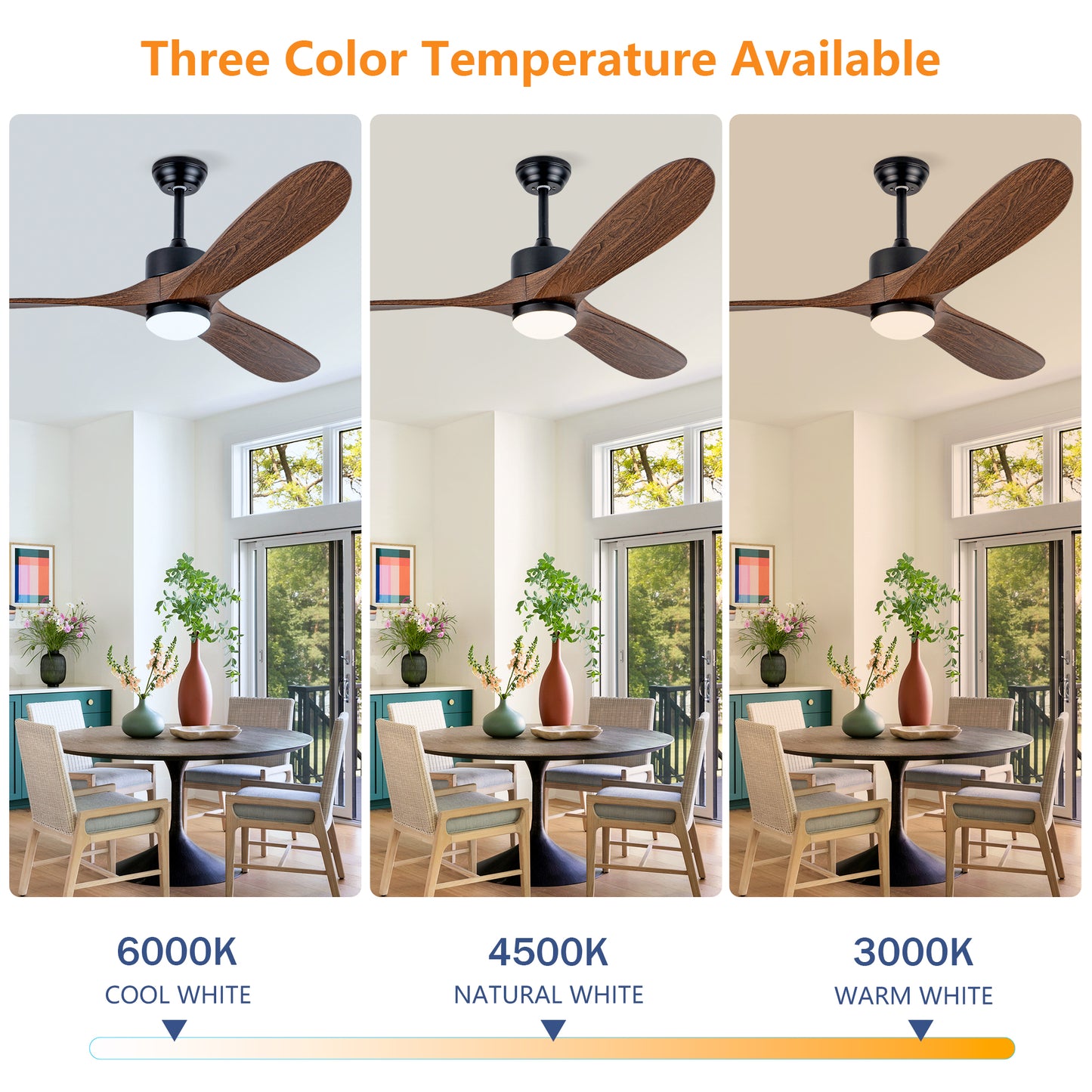 60" Matte Black Ceiling Fan with LED Light - view 8