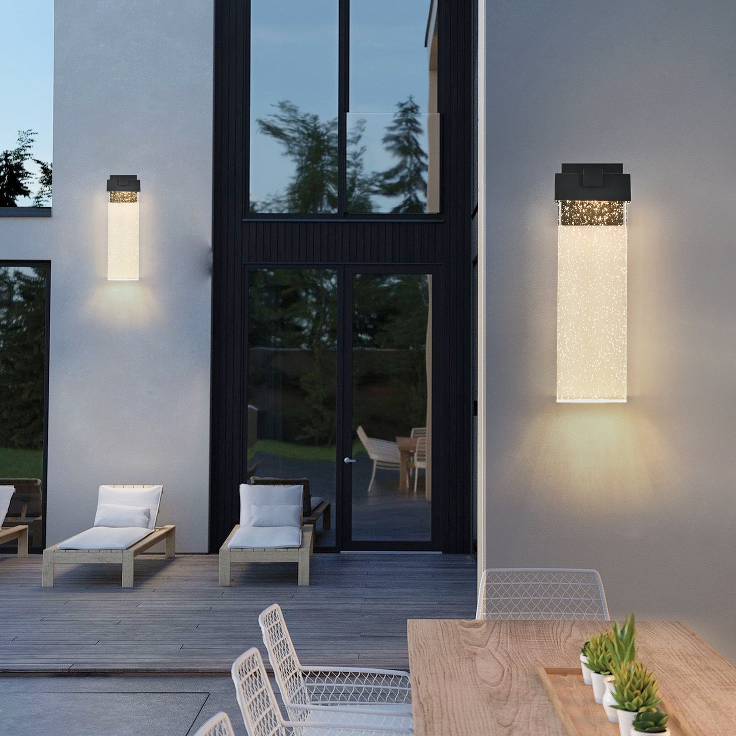 Black Bubble Crystal LED Outdoor Wall Light, 18"H - view 9