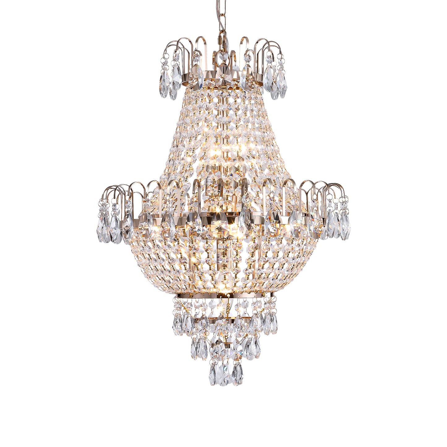 Large Contemporary Gold Crystal Chandelier - view 11