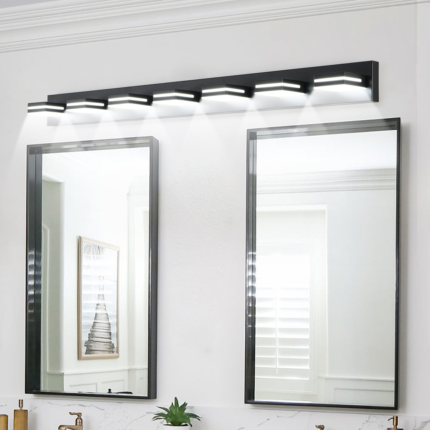 7-Light Black Minimalist LED Vanity Light - view 3