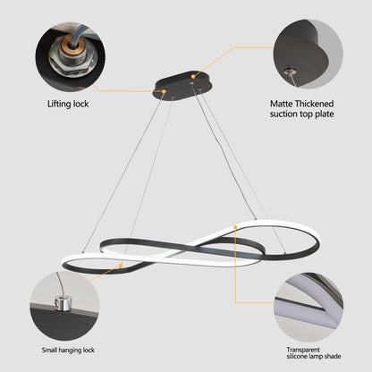 39" Black Infinity LED Pendant Light, Dimmable - view 6