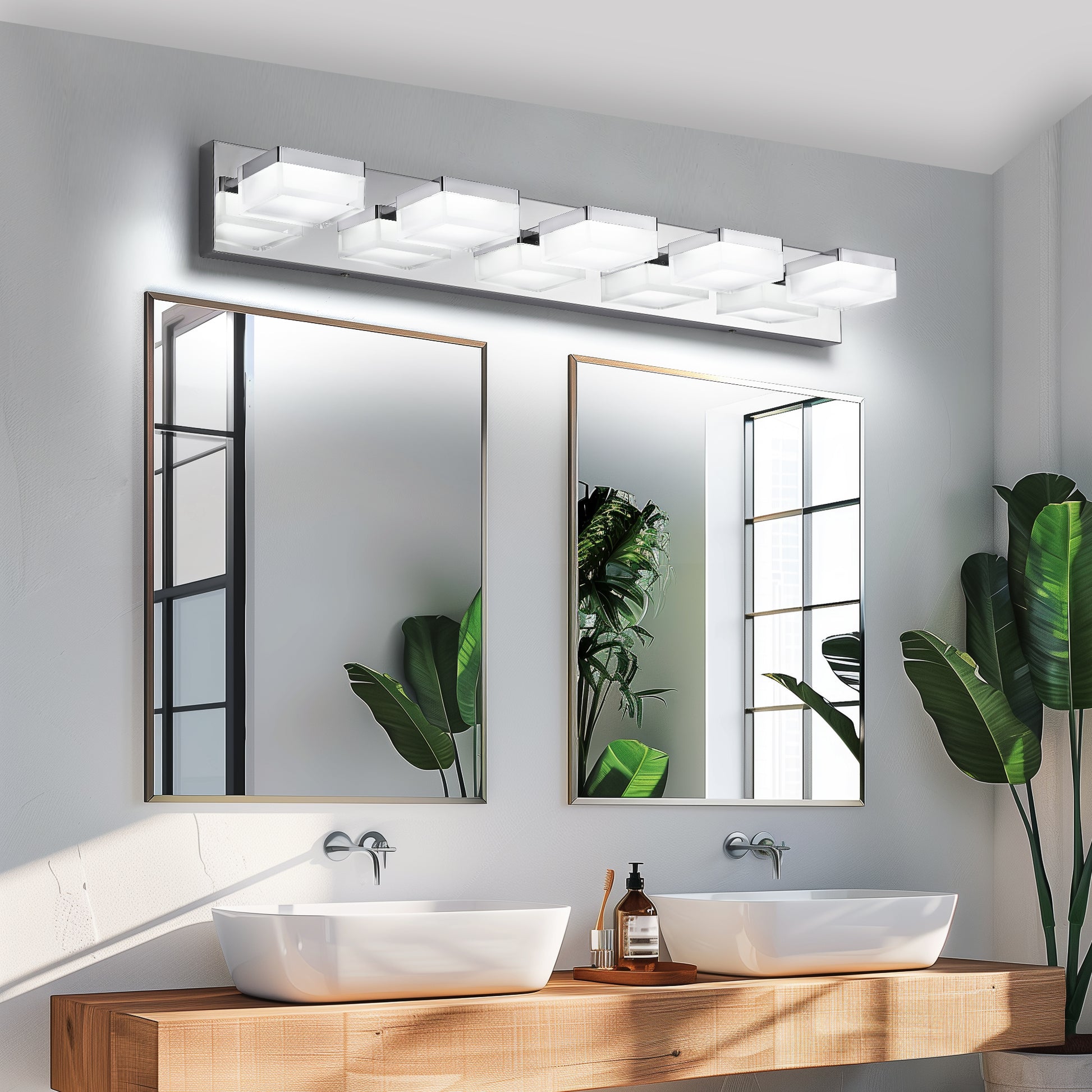 Modern 5-Light Chrome LED Vanity Light