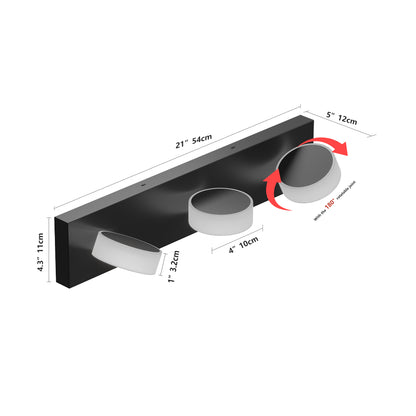 21" Black Round Acrylic LED Vanity Wall Light - view 7