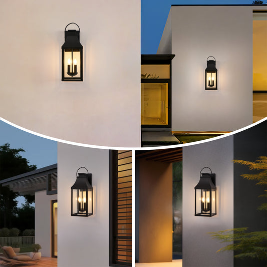 20" 2-Light Black Outdoor Wall Lantern - view 2