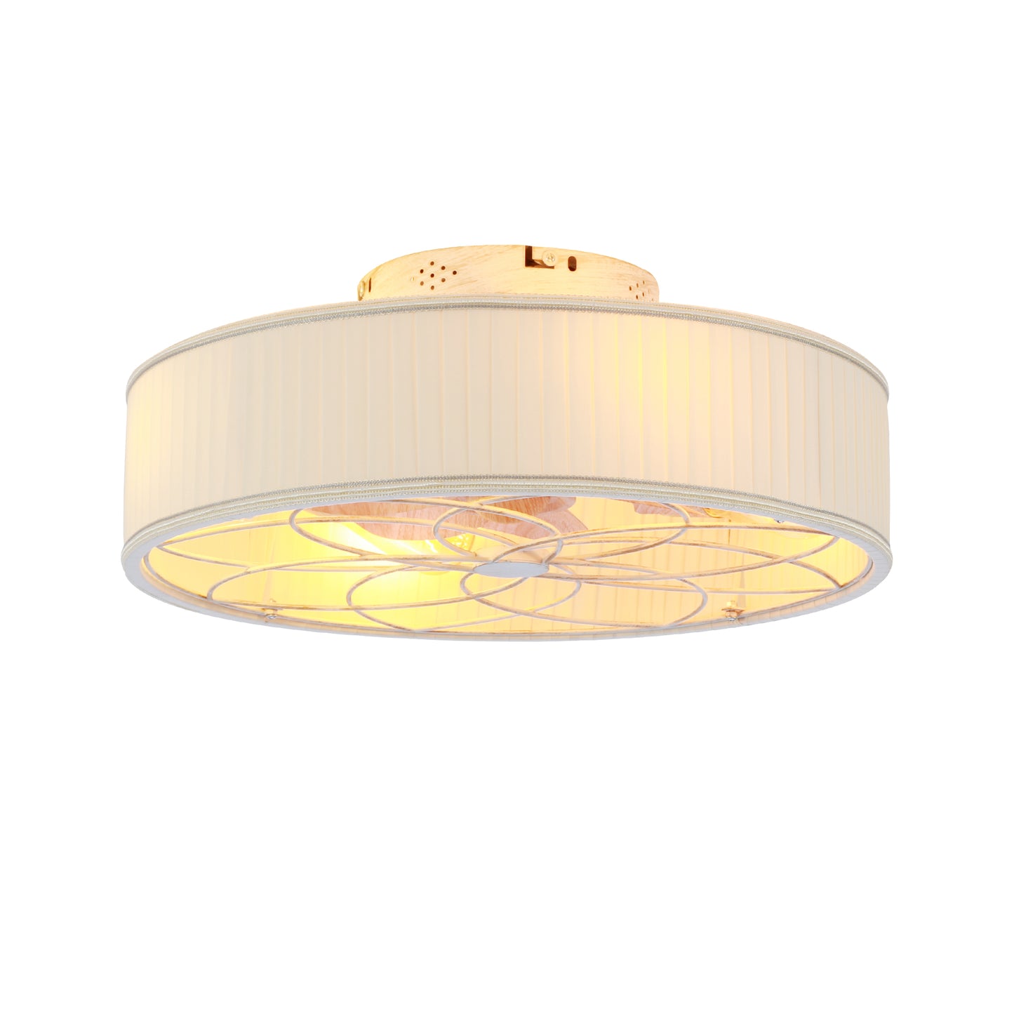 20" Matte White Fabric Farmhouse Bladeless Ceiling Fan - view 23