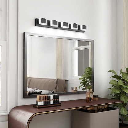 5-Light Black Up & Down LED Vanity Light