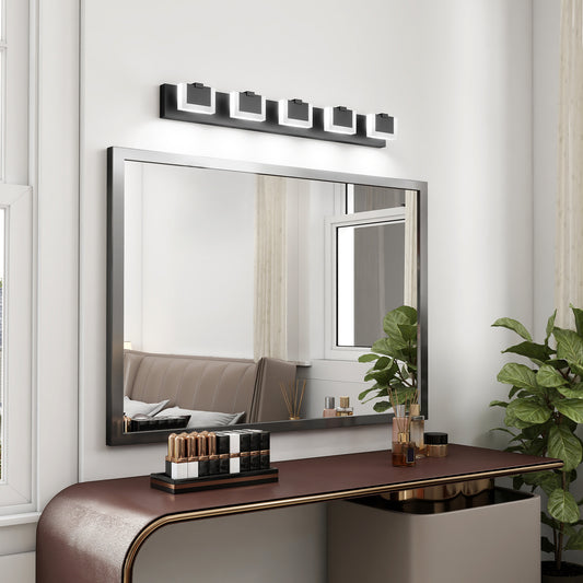 5-Light Black Up & Down LED Vanity Light
