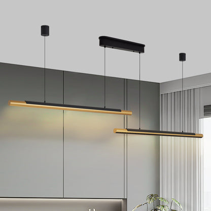 75" Black & Gold Dual Tube LED Pendant Light