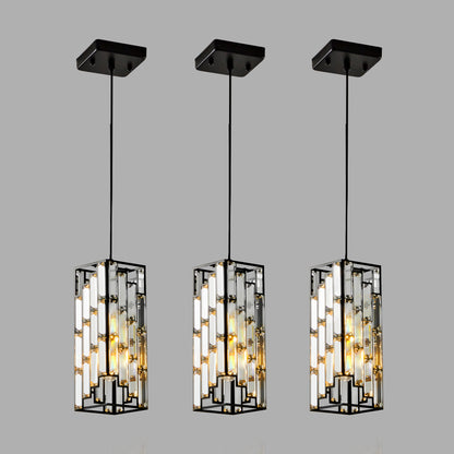 4" Black Crystal Pendant Light, Set of 3 - view 8
