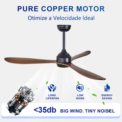 52" Black Reversible Ceiling Fan with Light - view 13