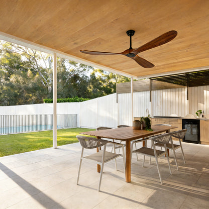 72" Walnut Solid Wood Ceiling Fan with Remote - view 3