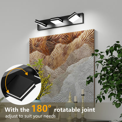 3-Light Black Minimalist LED Vanity Light - view 4