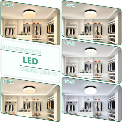 12" Black Round LED Flush Mount Ceiling Light - view 6
