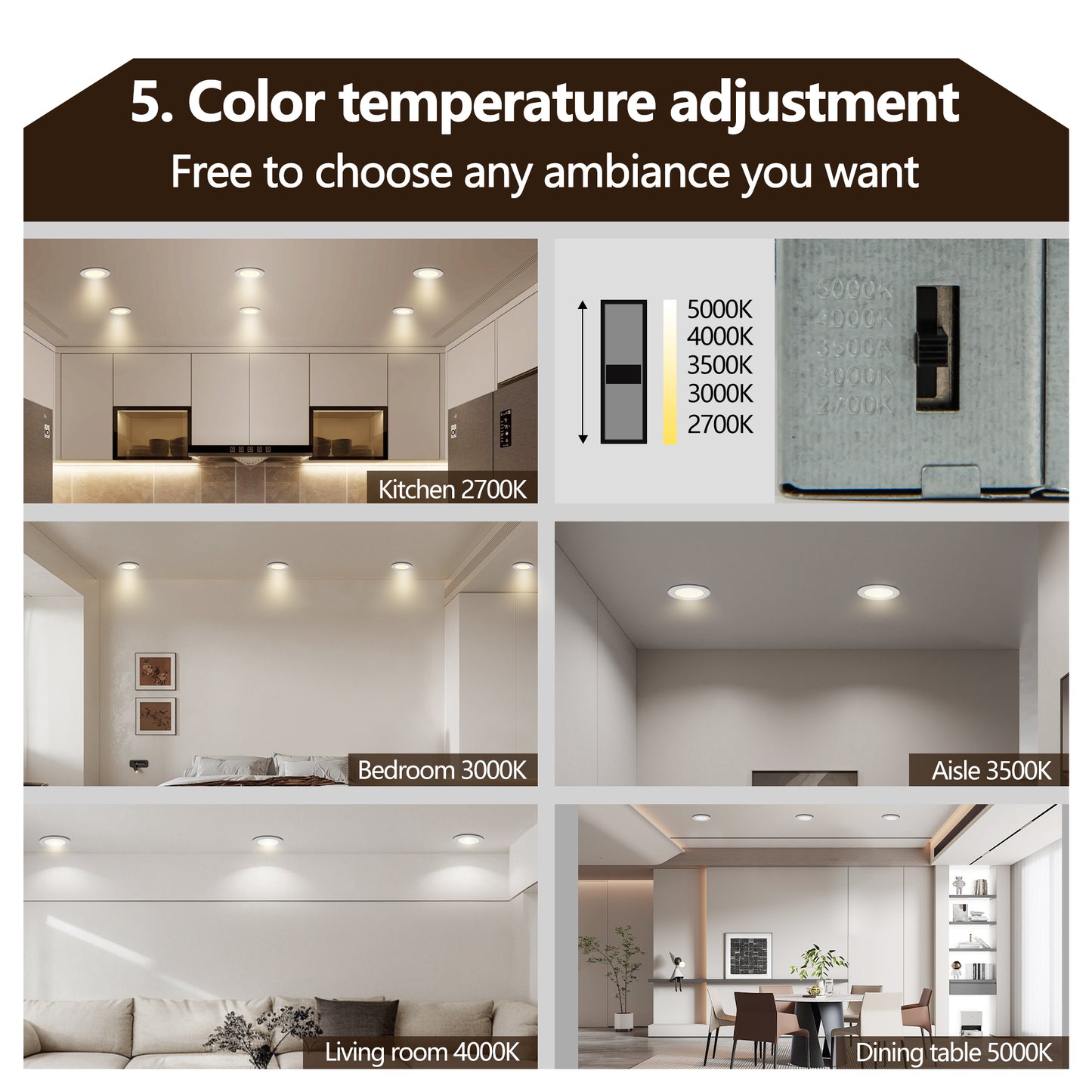 4" Ultra-Thin LED Recessed Ceiling Light, Set of 12 - view 4