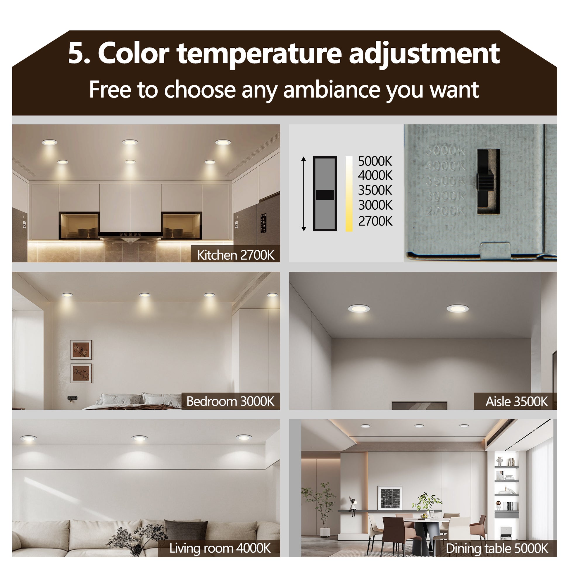 4" Ultra-Thin LED Recessed Ceiling Light, Set of 12 - view 4