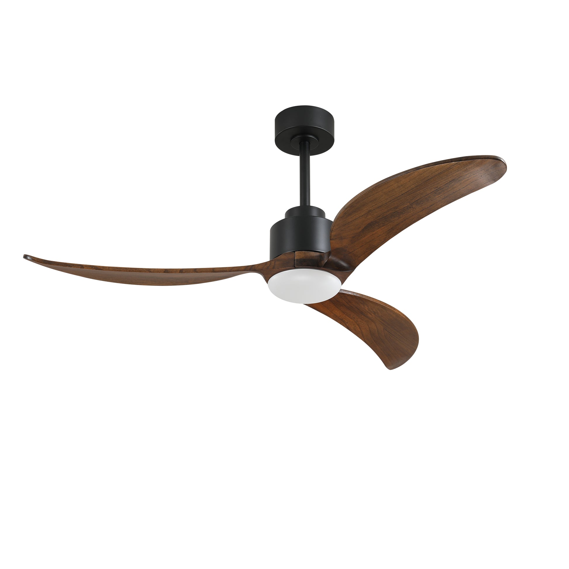 52" Matte Black & Wood Ceiling Fan with Dimmable LED - view 26
