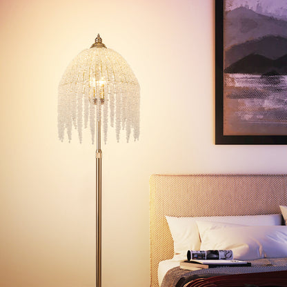 3-Light Gold Waterfall Crystal Floor Lamp - view 4