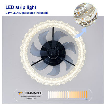 Matte Black Galaxy Ceiling Fan with Dimmable LED - view 8