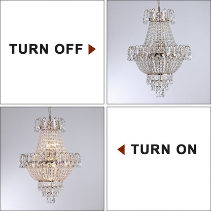 Large Contemporary Gold Crystal Chandelier - view 8
