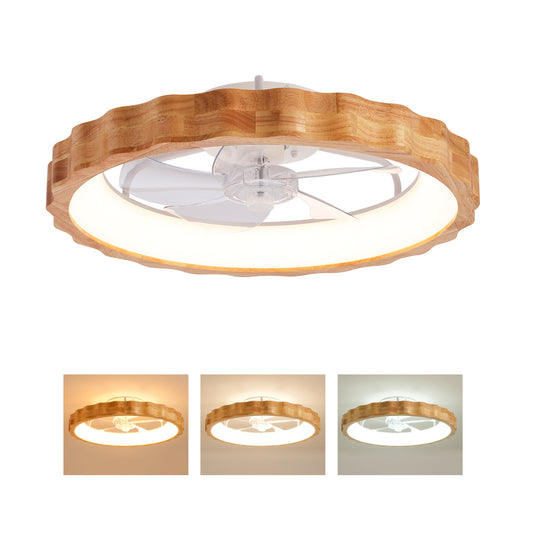 20" Plum Blossom Flush Mount Ceiling Fan with Dimmable LED