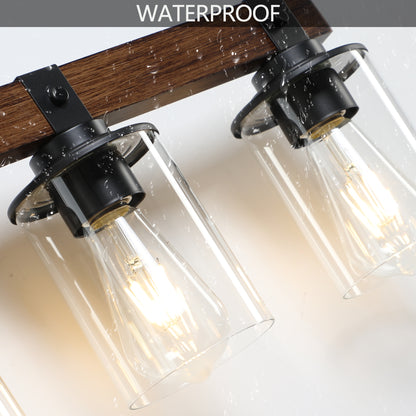 42" 6-Light Farmhouse Vanity Wall Light with Wood Accent - view 9