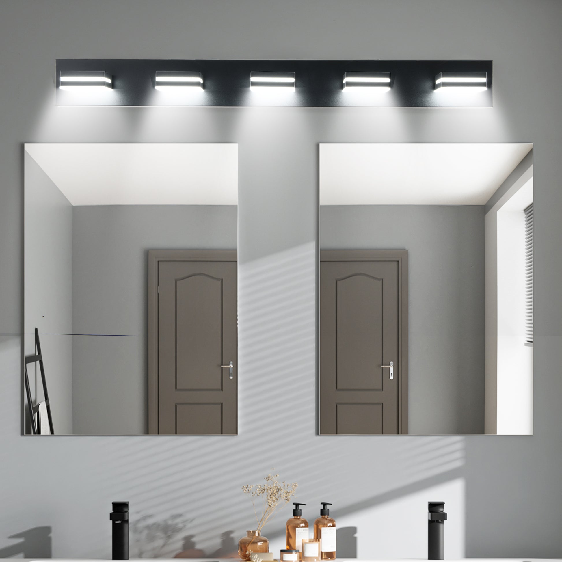 5-Light Black Minimalist LED Vanity Light - view 2