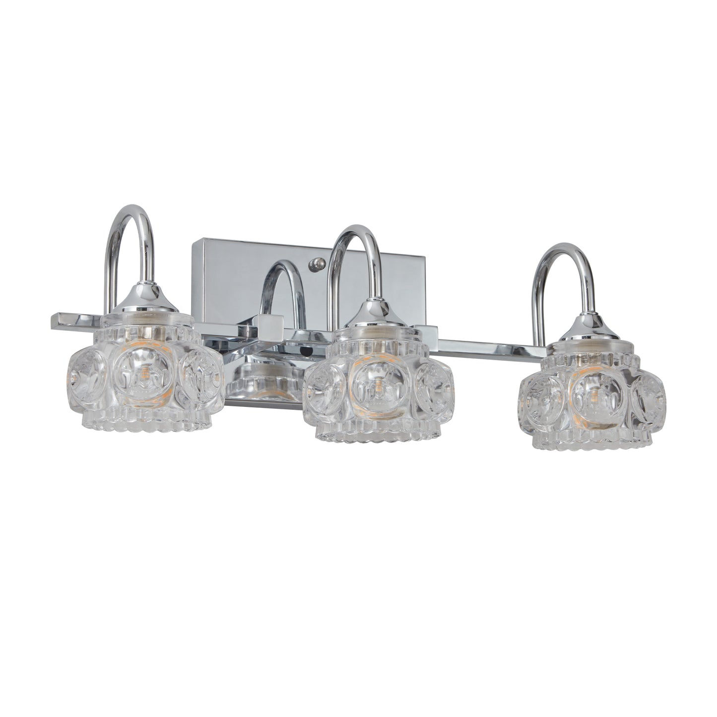 17" 3-Light Nickel Vintage Crystal Vanity Light - view 8