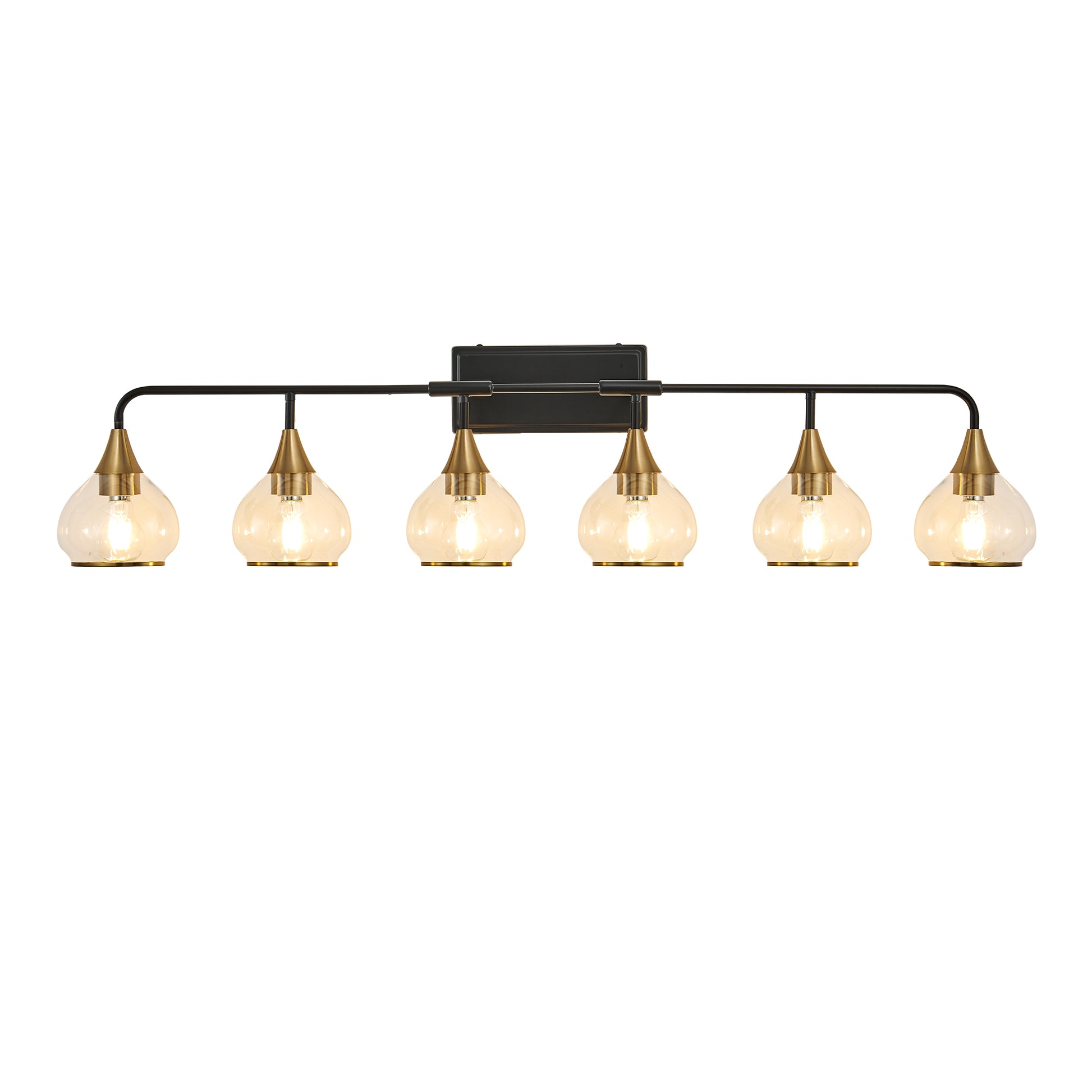 48" 6-Light Black & Gold Industrial Vanity Light - view 10