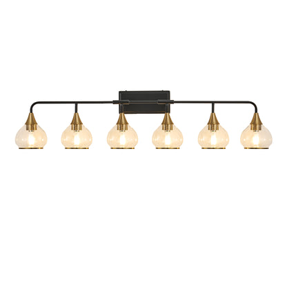 48" 6-Light Black & Gold Industrial Vanity Light - view 10