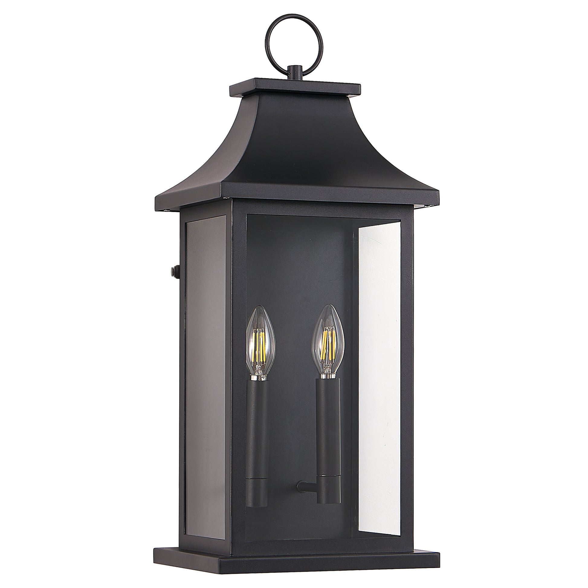 22.2" Black Dusk to Dawn Outdoor Wall Lantern - view 9