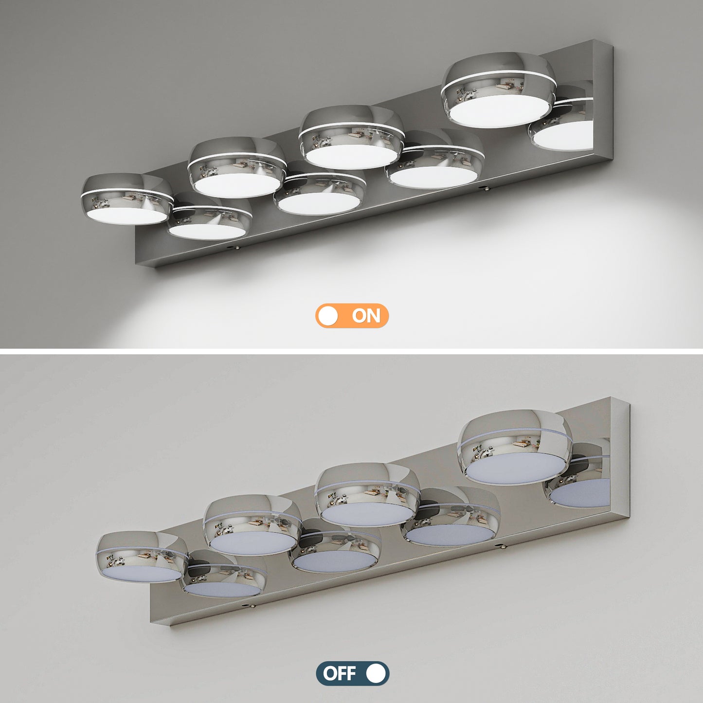 28" 4-Light Modern Chrome LED Vanity Light - view 6
