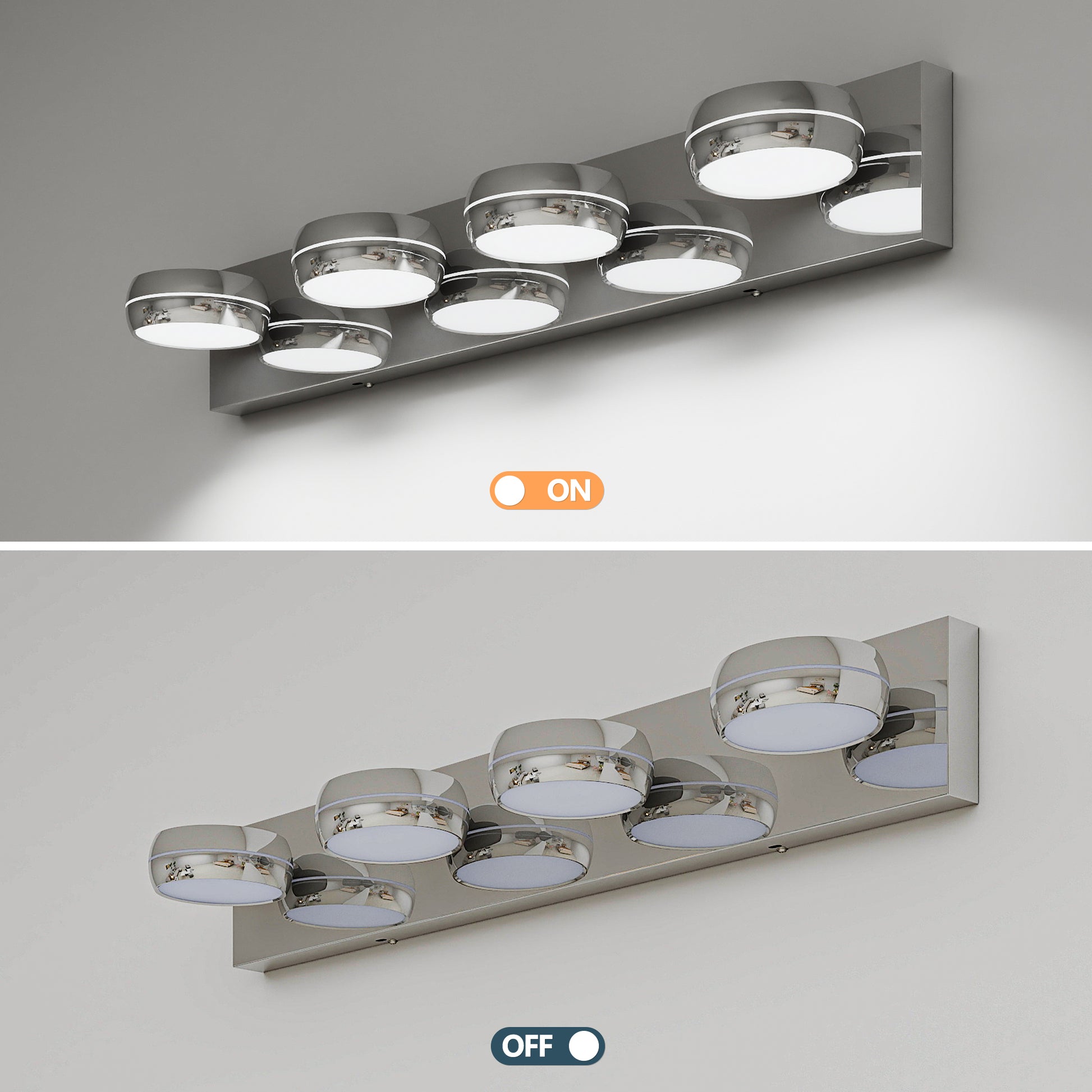 28" 4-Light Modern Chrome LED Vanity Light - view 6