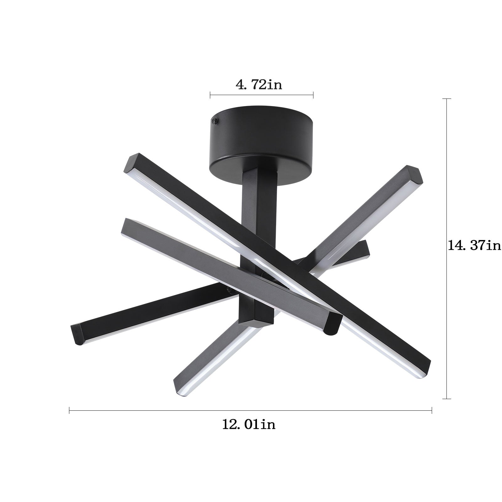 12" Black Starburst LED Flush Mount Ceiling Light - view 9
