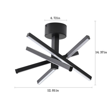 12" Black Starburst LED Flush Mount Ceiling Light - view 9