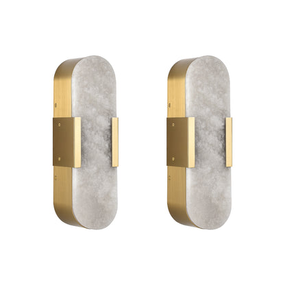 13.8" Natural Marble Gold Wall Sconce, Set of 2 - view 10